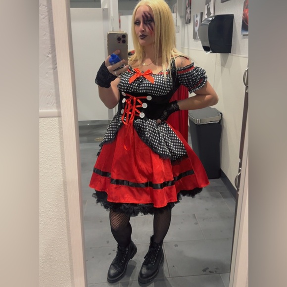 Red and Black Hooded Costume Dress - Picture 13 of 13